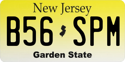NJ license plate B56SPM