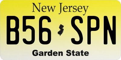 NJ license plate B56SPN