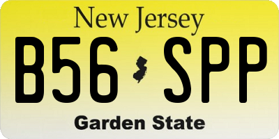 NJ license plate B56SPP