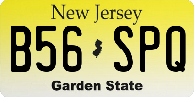 NJ license plate B56SPQ