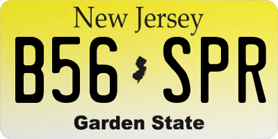 NJ license plate B56SPR