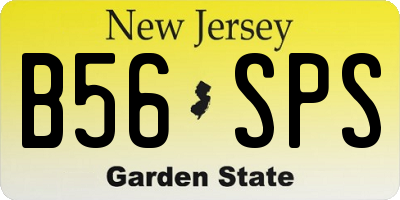NJ license plate B56SPS