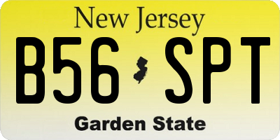 NJ license plate B56SPT