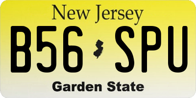 NJ license plate B56SPU