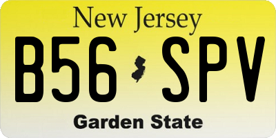 NJ license plate B56SPV