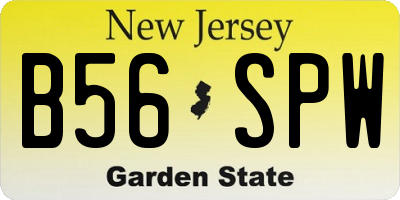 NJ license plate B56SPW