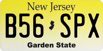 NJ license plate B56SPX