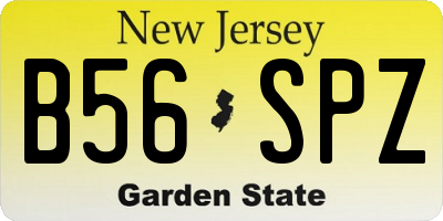 NJ license plate B56SPZ