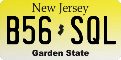 NJ license plate B56SQL