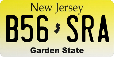 NJ license plate B56SRA