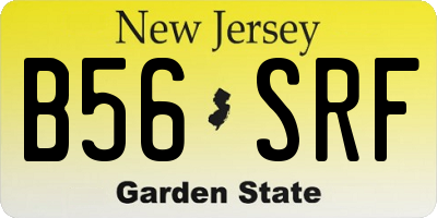 NJ license plate B56SRF