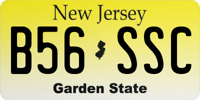 NJ license plate B56SSC