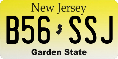 NJ license plate B56SSJ