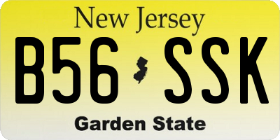 NJ license plate B56SSK
