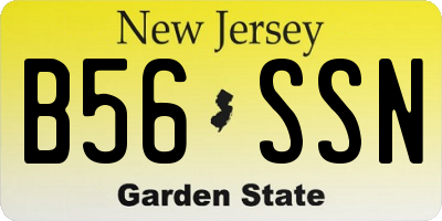 NJ license plate B56SSN