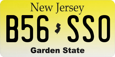 NJ license plate B56SSO