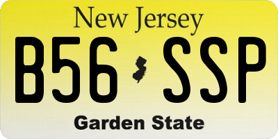NJ license plate B56SSP