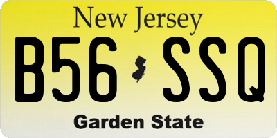 NJ license plate B56SSQ