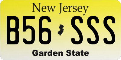 NJ license plate B56SSS