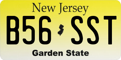 NJ license plate B56SST