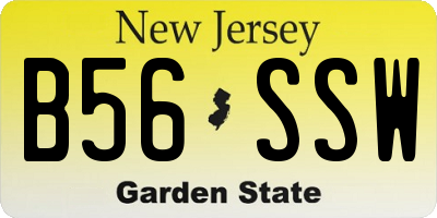 NJ license plate B56SSW