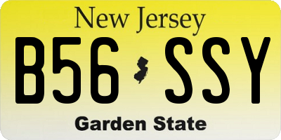 NJ license plate B56SSY