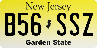 NJ license plate B56SSZ