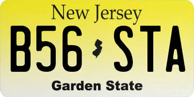 NJ license plate B56STA