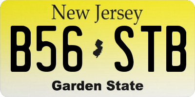 NJ license plate B56STB