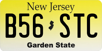 NJ license plate B56STC