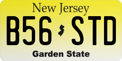 NJ license plate B56STD