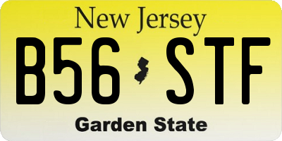 NJ license plate B56STF