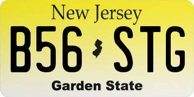 NJ license plate B56STG