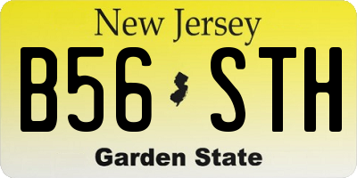 NJ license plate B56STH