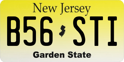 NJ license plate B56STI