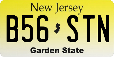 NJ license plate B56STN