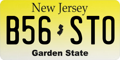 NJ license plate B56STO