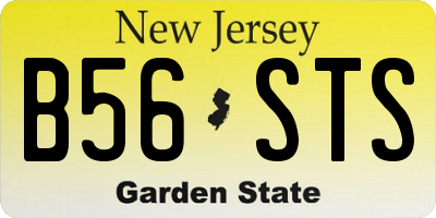 NJ license plate B56STS