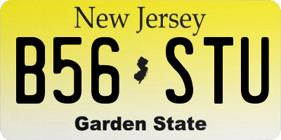 NJ license plate B56STU