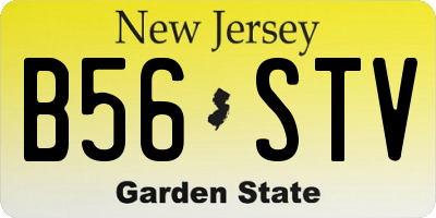 NJ license plate B56STV