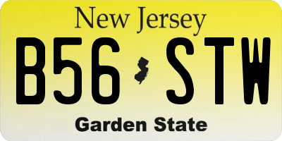 NJ license plate B56STW