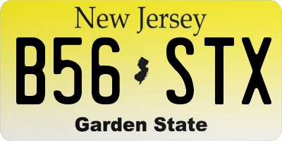 NJ license plate B56STX