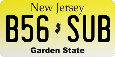 NJ license plate B56SUB