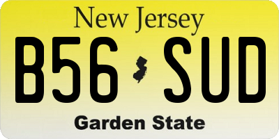 NJ license plate B56SUD
