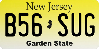 NJ license plate B56SUG