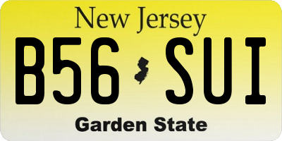 NJ license plate B56SUI