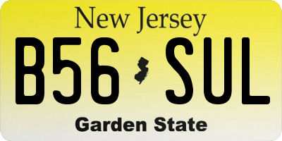 NJ license plate B56SUL