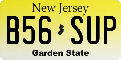 NJ license plate B56SUP