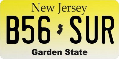 NJ license plate B56SUR