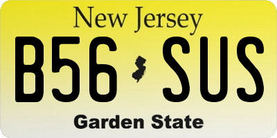 NJ license plate B56SUS